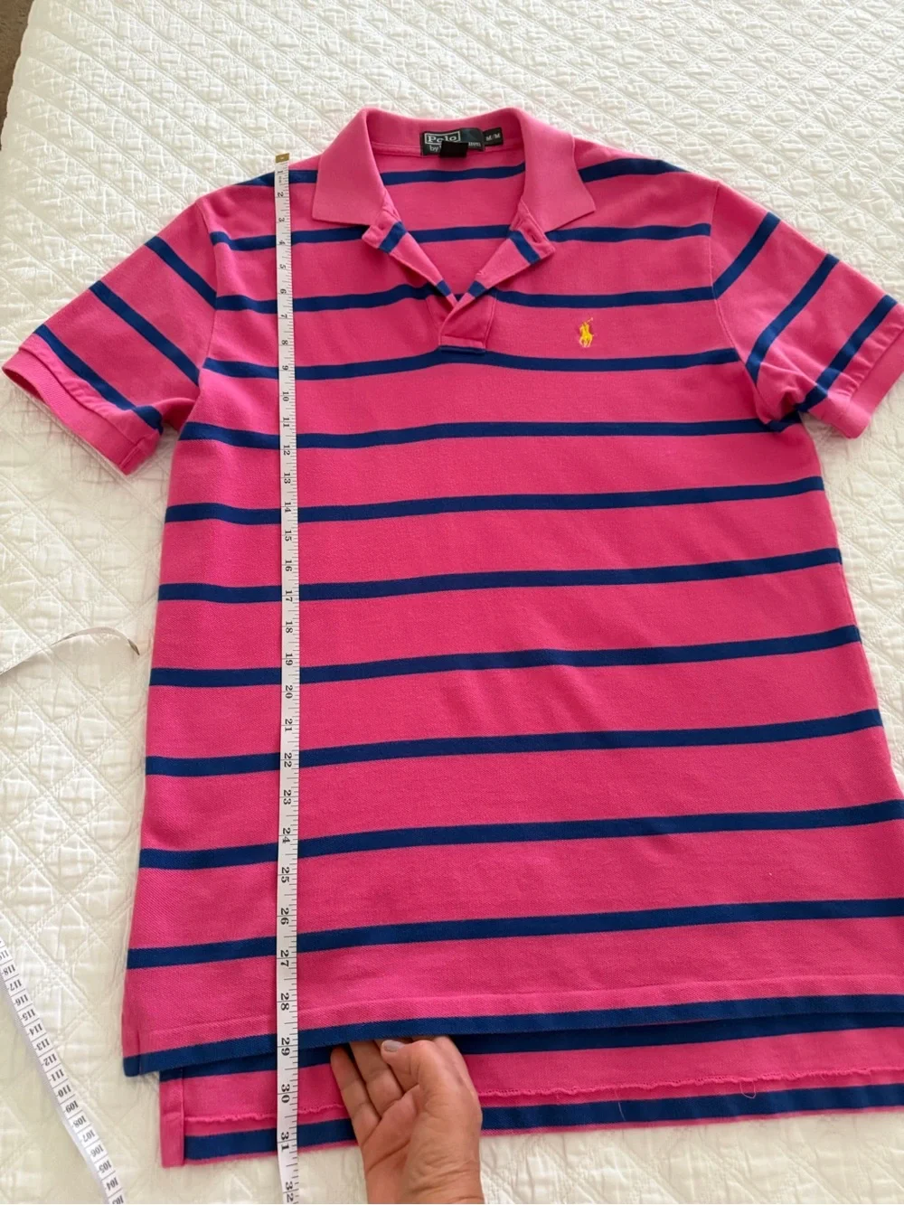Ralph Lauren Kids Magenta Polo with Navy Stripes